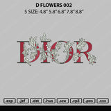 D Flowers 02 Embroidery File 6 sizes