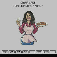 Diana Cake Embroidery File 6 sizes