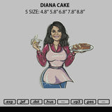 Diana Cake Embroidery File 6 sizes