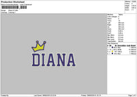 Dianatext V2 Embroidery File 6 sizes