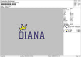 Dianatext V2 Embroidery File 6 sizes