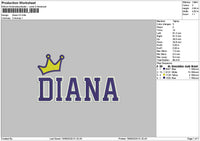 Dianatext V2 Embroidery File 6 sizes