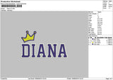 Dianatext V2 Embroidery File 6 sizes