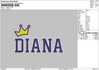 Dianatext V2 Embroidery File 6 sizes