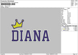 Dianatext V2 Embroidery File 6 sizes