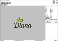 Dianatext V3 Embroidery File 6 sizes
