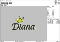 Dianatext V3 Embroidery File 6 sizes