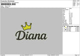 Dianatext V3 Embroidery File 6 sizes