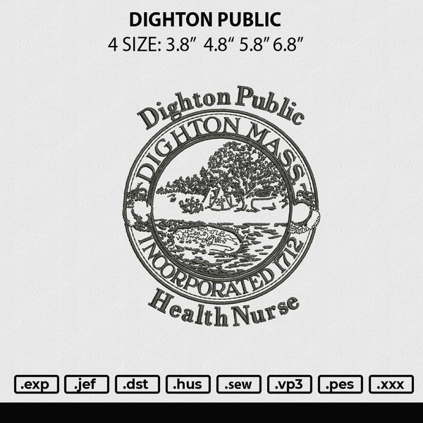 Dighton Public Embroidery File 4 sizes