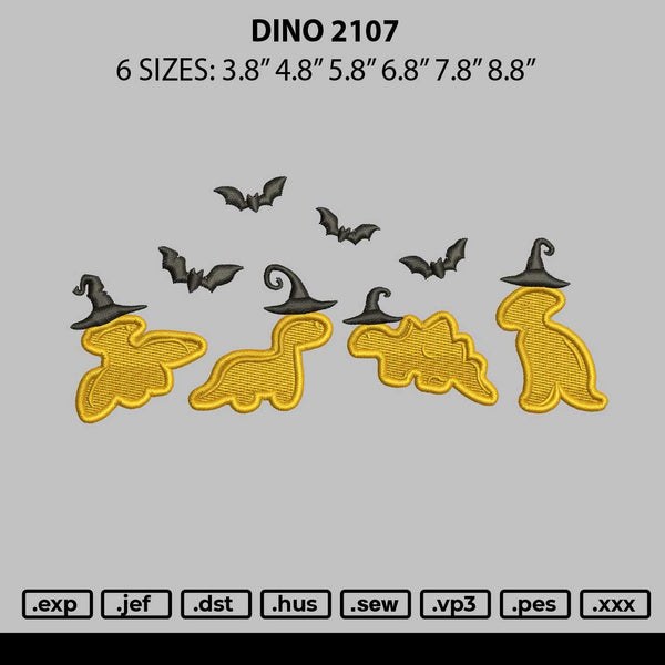 Dino 2107 Embroidery File 6 sizes