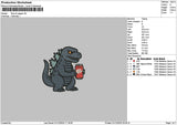 Dino Grey Embroidery File 6 sizes