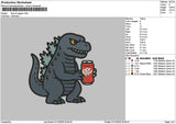 Dino Grey Embroidery File 6 sizes