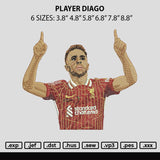 Player Diogo Embroidery File 6 sizes