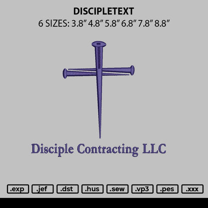 Discipletext Embroidery File 6 sizes