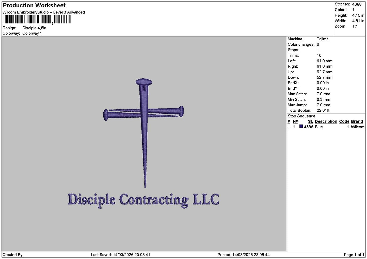 Discipletext Embroidery File 6 sizes