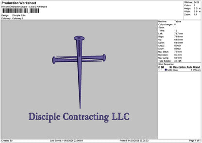 Discipletext Embroidery File 6 sizes