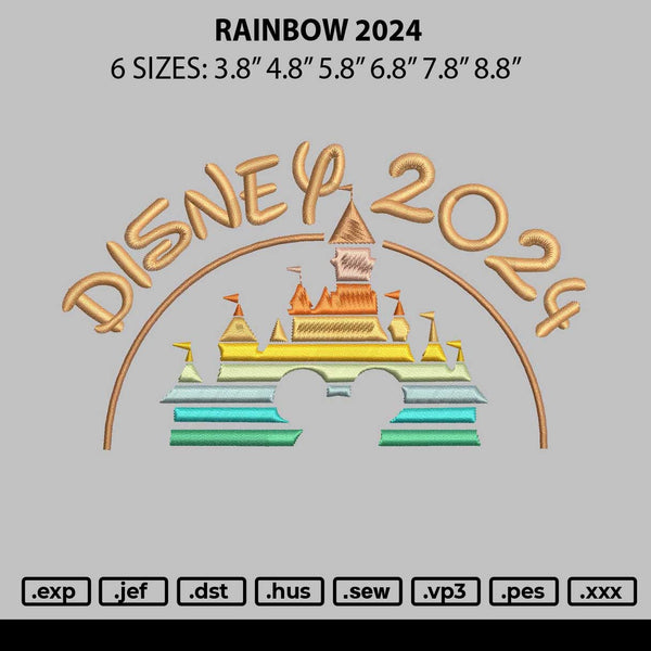 Rainbow 2024 Embroidery File 6 sizes