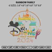 Rainbow Family Embroidery File 6 sizes