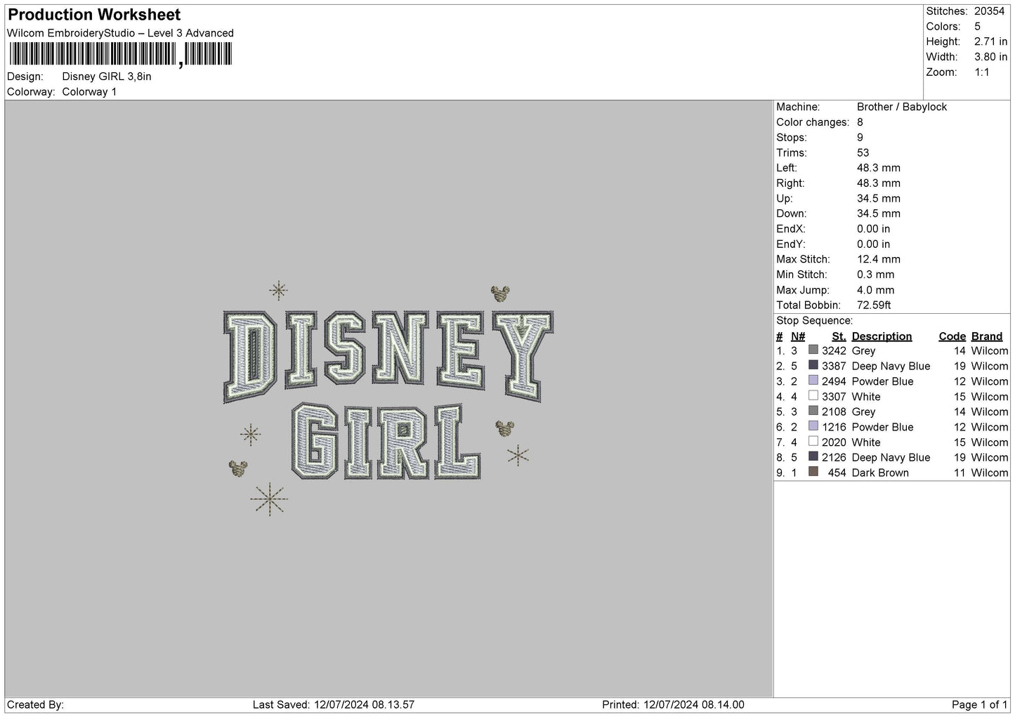 Girl text D Embroidery File 6 sizes
