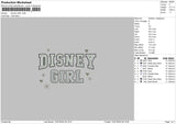 Girl text D Embroidery File 6 sizes
