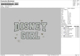 Girl text D Embroidery File 6 sizes
