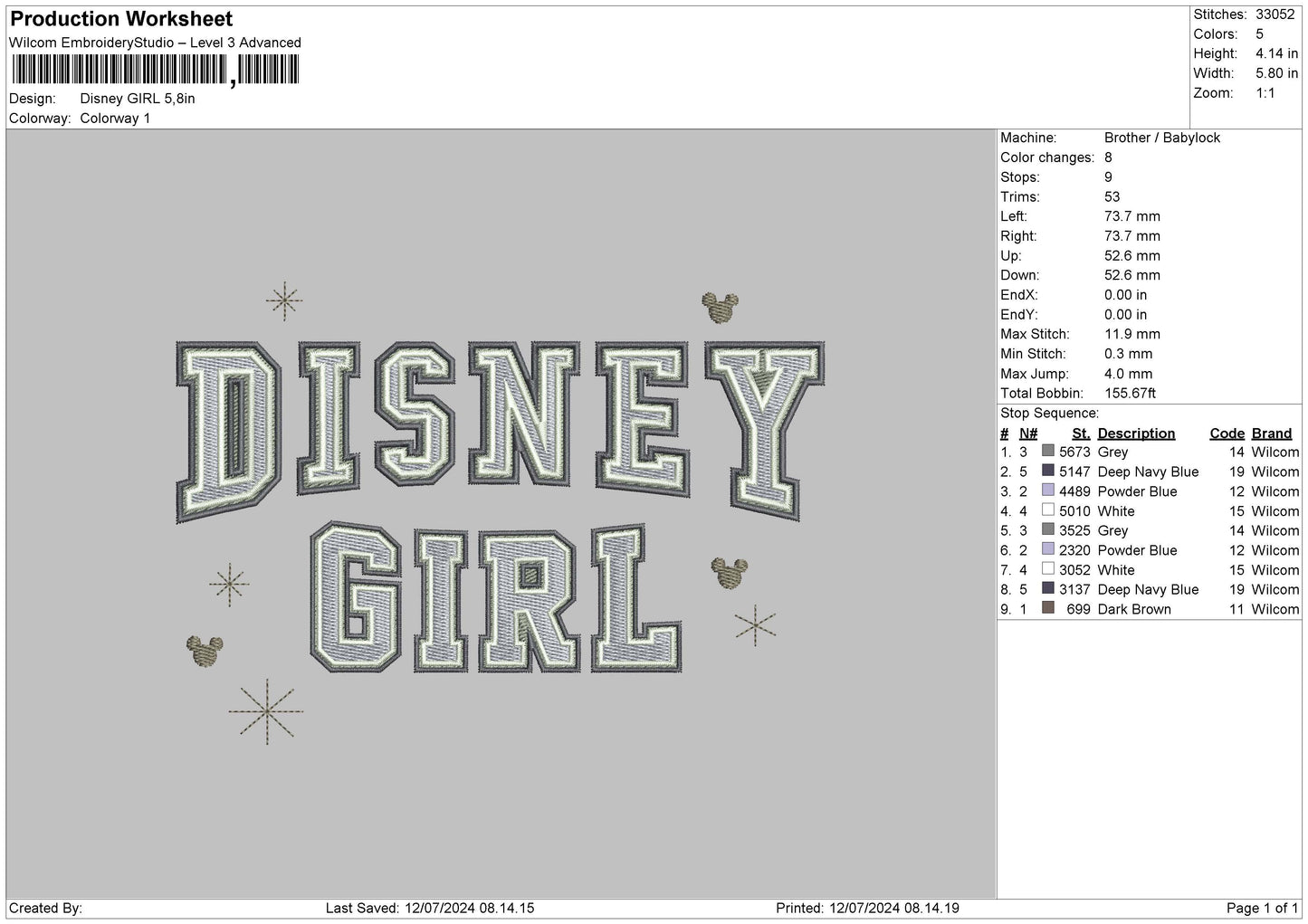 Girl text D Embroidery File 6 sizes