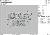 Girl text D Embroidery File 6 sizes