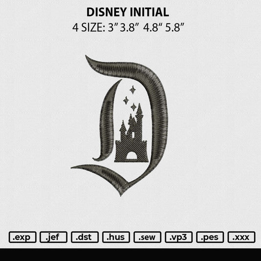 Disney Initial Embroidery File 4 size