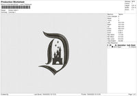 Disney Initial Embroidery File 4 size