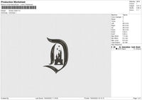 Disney Initial Embroidery File 4 size