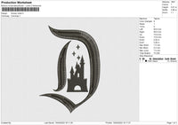 Disney Initial Embroidery File 4 size