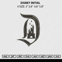 Disney Initial Embroidery File 4 size