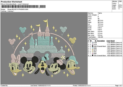 Dland Mickey 1505 Embroidery File 6 sizes