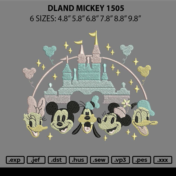 Dland Mickey 1505 Embroidery File 6 sizes