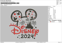 Mickey Outline 24 Embroidery File 6 sizes