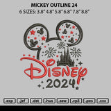 Mickey Outline 24 Embroidery File 6 sizes