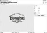 Disneyland California Embroidery File 4 size
