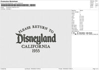 Disneyland California Embroidery File 4 size