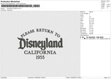 Disneyland California Embroidery File 4 size