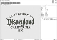 Disneyland California Embroidery File 4 size