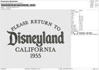 Disneyland California Embroidery File 4 size