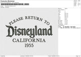 Disneyland California Embroidery File 4 size