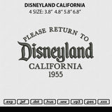 Disneyland California Embroidery File 4 size