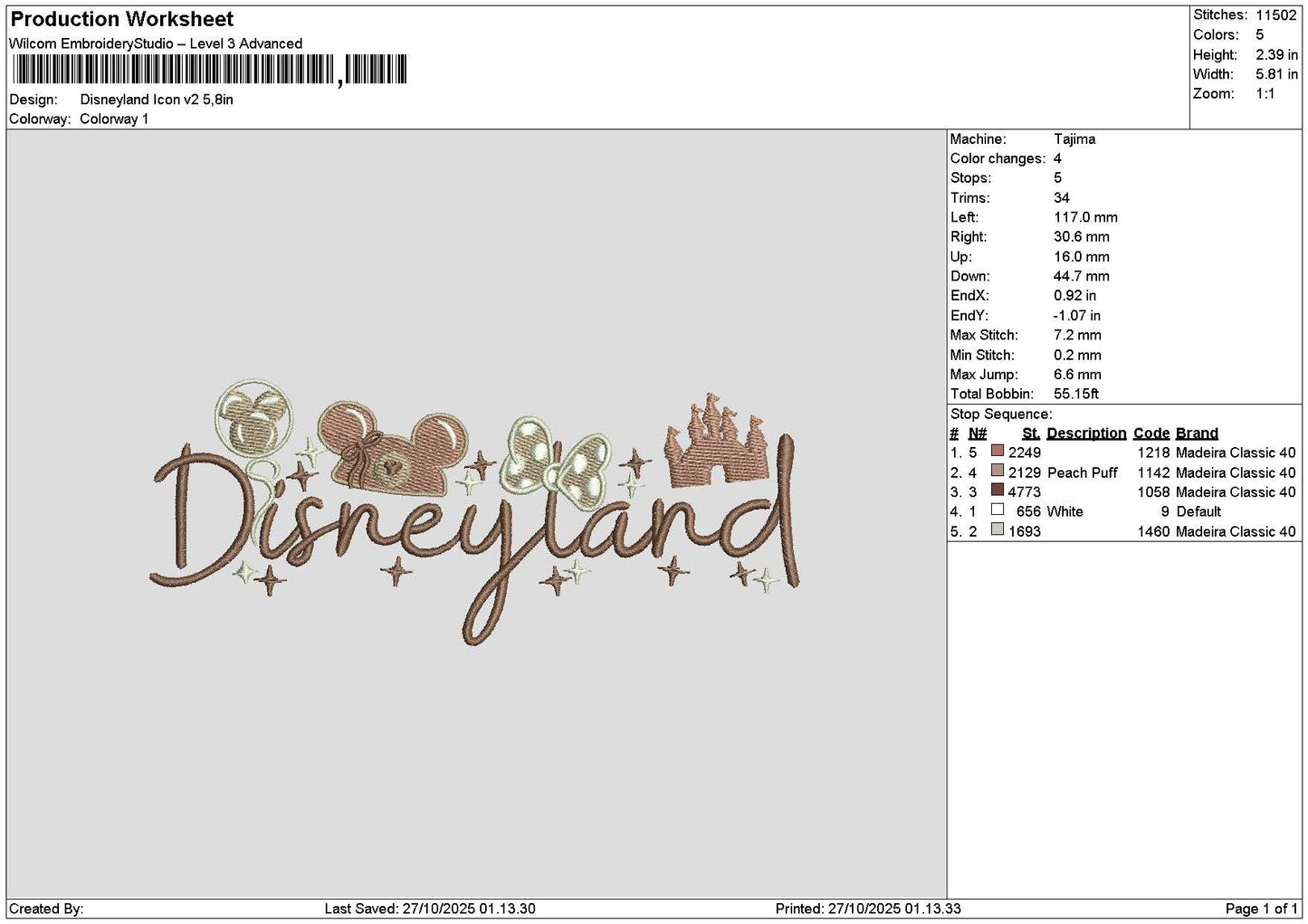 Dland Icons V2 Embroidery File 6 sizes