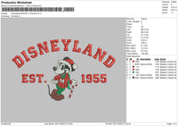 Disneyland Mickey Xmas Embroidery File 5 sizes