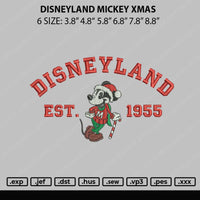 Disneyland Mickey Xmas Embroidery File 5 sizes