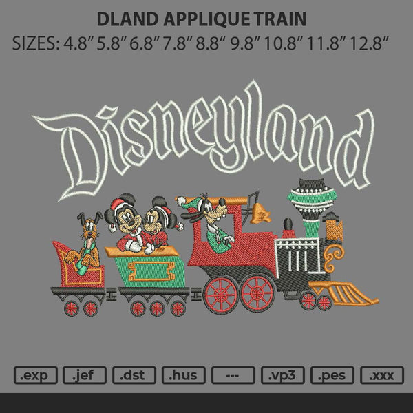 Dland Applique Train Embroidery File 6 sizes