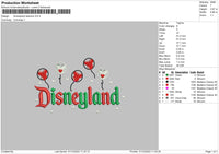 Disneyland Baloons Embroidery File 6 sizes