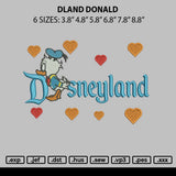 Dland Donald Embroidery File 6 sizes