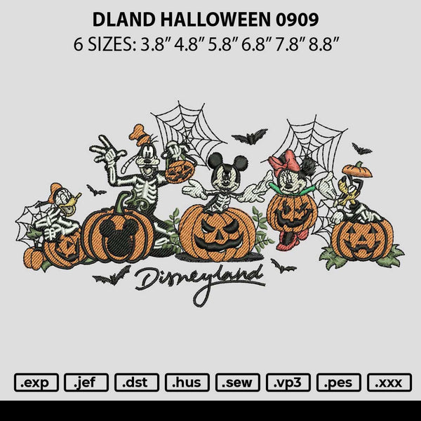 Dland Halloween 0909 Embroidery File 6 sizes